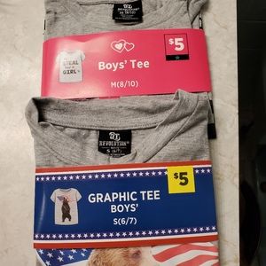 Boys Tee Shirts one small and one medium.